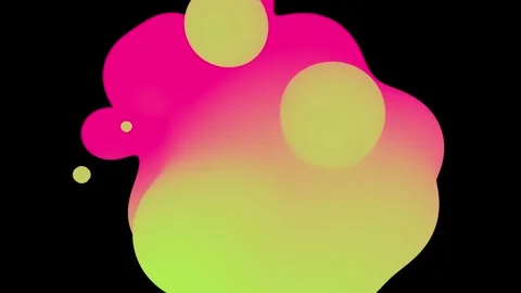 3D animation of Abstract smooth pink-yellow liquid shape. Stock Footage 255966539