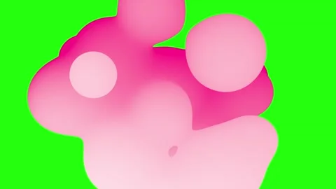3D animation of Abstract smooth pink liquid shape on a green screen. Stock Footage 282526803
