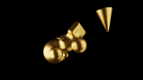 3D animation of abstract smooth volume object from primitives shapes Stock Footage 269638196