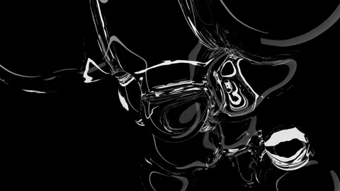 3D animation of abstract smooth volume object with glassy liquid materia Stock Footage 269798794