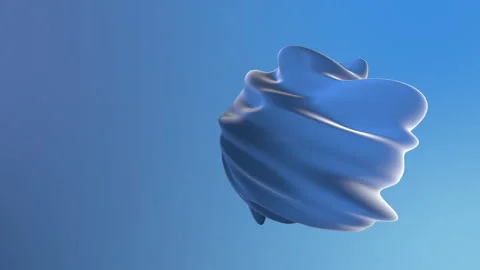3d animation of an abstract sphere with smooth wavy lines on the surface Video stock 246708199