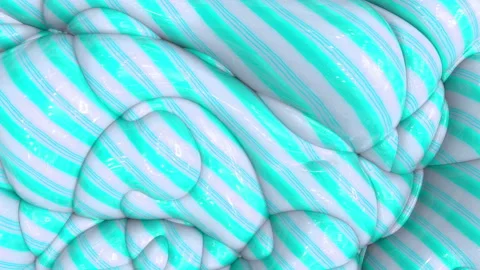 3d animation of abstract striped background. Lollipop wavy surface with ripples. Stock Footage 128660135