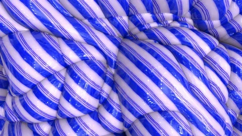 3d animation of abstract striped background. Lollipop wavy surface with ripples. Stock Footage 129001968
