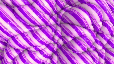3d animation of abstract striped background. Lollipop wavy surface with ripples. Video stock 129472781