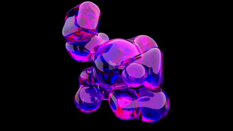 3D animation of abstract volume liquid object and glassy material. Stock Footage 270537208