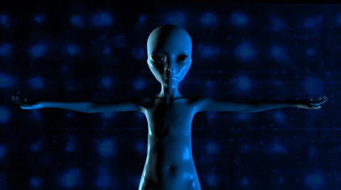 3D Animation of an Alien Stock Footage 63629355