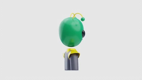 3D Animation of Alien head Stock Footage 312442034