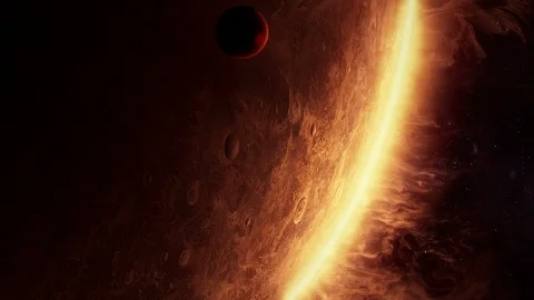3D animation of an alien planet with amazing atmosphere Stock Footage 98478077