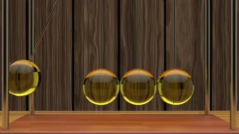 3d animation of amber gloss pendulum on the wooden background. Seamless pattern. Video stock 113295722