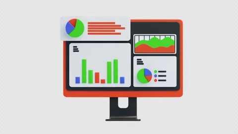 3D Animation of Analysis Growth Business Stock Footage 297334236