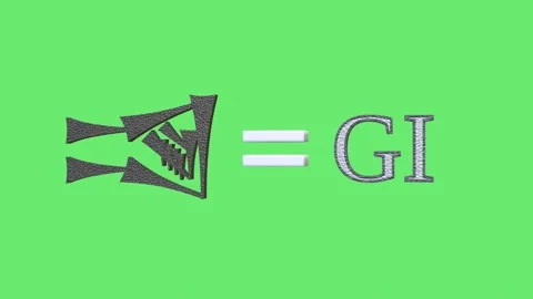 3D Animation of Ancient Hittite Cuneiform with Pronunciation GI on a Green .. Stock Footage 316915415