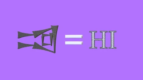 3D Animation of Ancient Hittite Cuneiform with Pronunciation HI on a Purple.. Video stock 316915743