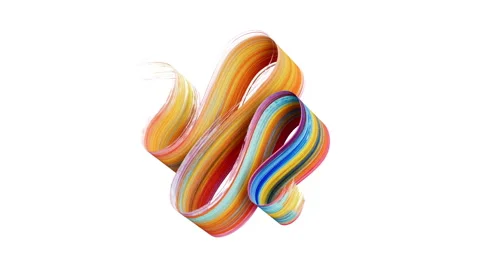 3D animation. Animated creative smear. Colorful brush stroke Stock Footage 280980876
