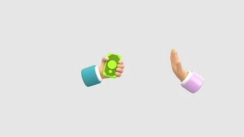 3d animation anti-bribery by demonstrating rejection of money exchange with.. Stock Footage 308244412
