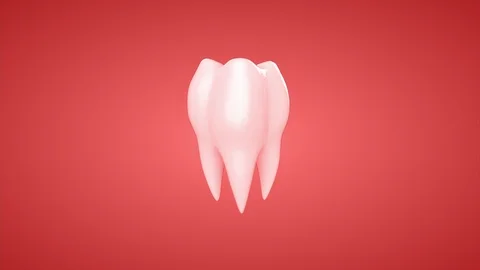3d animation of the appearance of a tooth. Loop alpha channel. Stock Footage 99870193