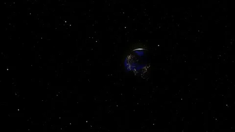 3D Animation Approaching the Earth. World Globe from Space. Sunrise from deep Stock Footage