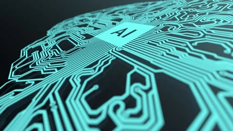 3D animation of artificial intelligence signals. Stock Footage 219674013