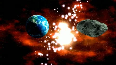 3d animation an asteroid nearing earth. Stock Footage 11285332