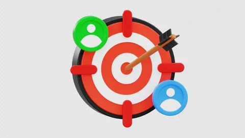 3D Animation of Audience Targeting Concept, Alpha Channel Stock Footage 313355123