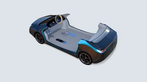 3D animation of autonomous car interior Stock Footage 75739955