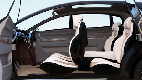 3D animation of autonomous SUV car interior concept Stock Footage 75736764
