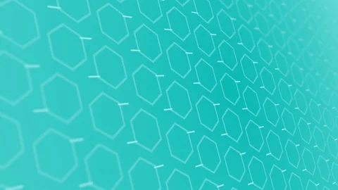 3D animation background with hexagon and lines Video stock 105952353