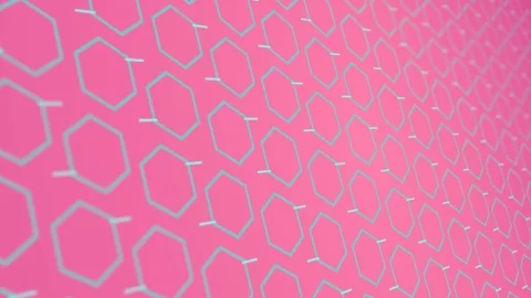 3D animation background with hexagon and lines Video stock 105952503
