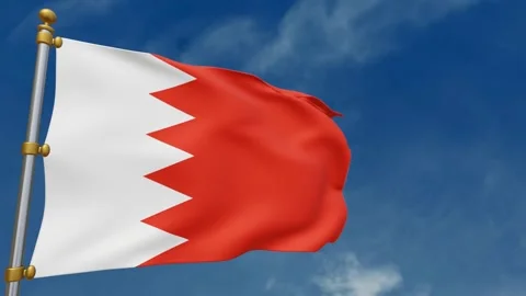 3D animation of the Bahrain flag Stock Footage 255675941