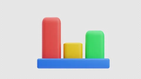 3D Animation of Bar Chart on Blue Base Stock Footage 311206560