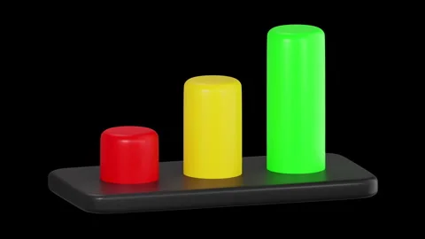 3D Animation of Bar Chart, Color Key, Alpha Channel Stock Footage 276898993