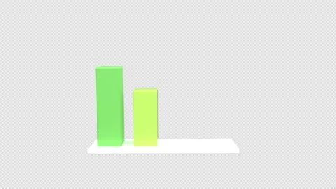3d animation bar chart showing a sharp decline with a red downward arrow, b.. Stock Footage 310076595