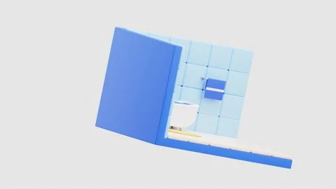 3D Animation of Bathroom Stock Footage 305659196