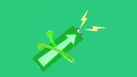 3d animation with battery charge indicator isolated on green background. ch.. Stock Footage 264948262