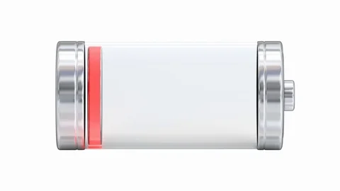 3D animation of the battery charging and discharging against white Stockbeeldmateriaal 69960575