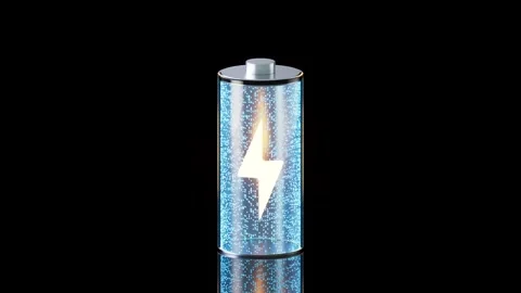 3D animation of battery charging with glowing electric blue particles and l.. Stock Footage 327109283