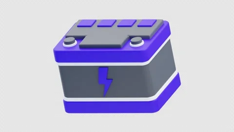 3d animation of battery power icon Stock Footage 325491156
