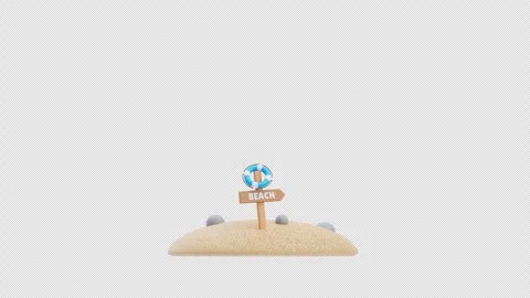 3D Animation of Beach Board Stock Footage 310831544