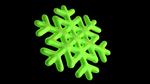 3D animation of a beautiful green snowflake  on a black background. Stock Footage 247493792