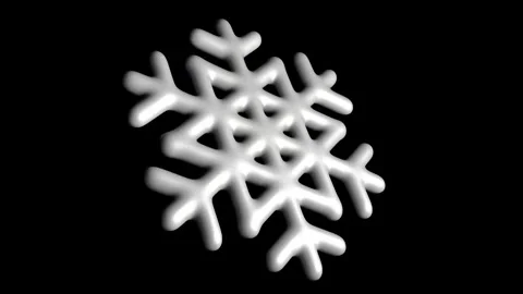 3D animation of a beautiful silver snowflake  on a black background. Stock Footage 249620828