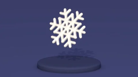 3D animation of a beautiful silver snowflake on a dark blue background . Stock Footage 255966538