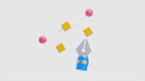 3D Animation of Bezier Tool Stock Footage 304037325