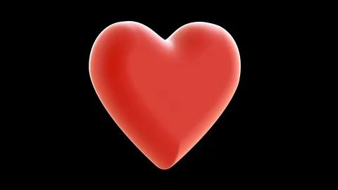 3D animation of a big red heart rotating. Valentine's Day concept. Video stock 125530341