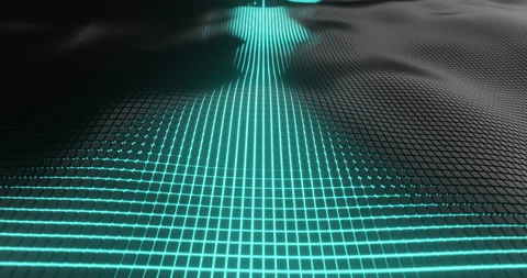 3d animation of black abstract geometric background with blue shine light Video stock 168908521