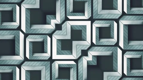 3D animation of a black-and-white kaleidoscope. A symmetrical geometric pattern Stock Footage 324748091