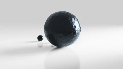 3D animation of the black balls, moving lika a planets in a solar system Stock Footage 138192578