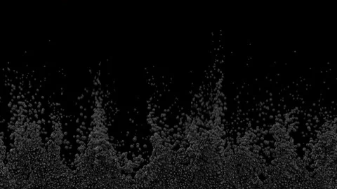 3d animation of black explode of foamy bubbles moving up isolated sphere or Stock Footage 137905616