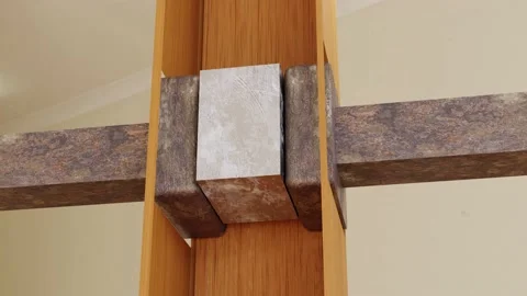 A 3d animation of a block of stone crushed by a hydraulic press Video stock 233183210