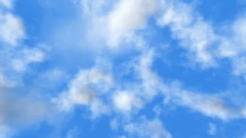 3D animation of the blue cloudy sky rendered as PNG RGBA Video stock 143412924
