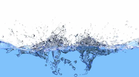 3D animation of the blue liquid splash, alpha is included Stockbeeldmateriaal 63213884