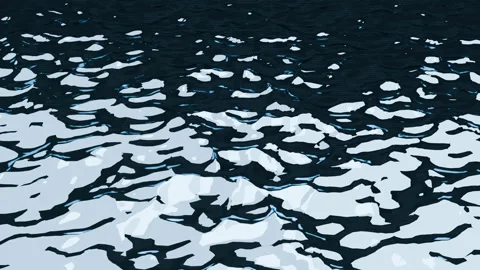 3D animation of blue ocean waves, render visualization of water movement Stock Footage 310759016
